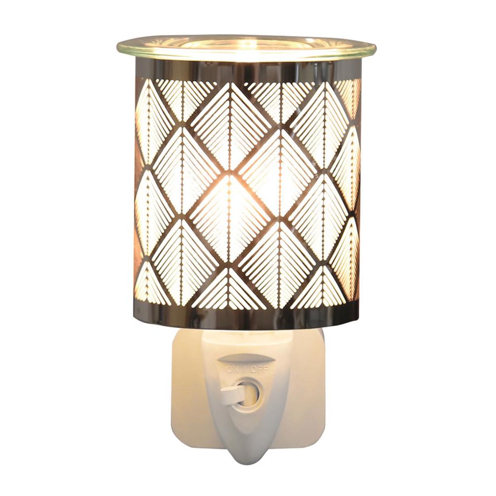 Aroma Chrome Chevron Plug In Wax Melt Warmer Extra Image 1